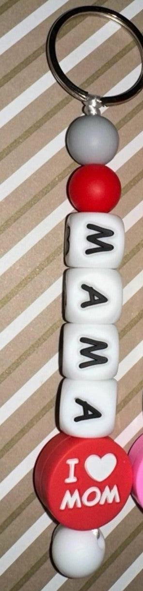 Llavero Personalizado Mama Rojo – Silicona Segura, Resistente y Libre de BPA