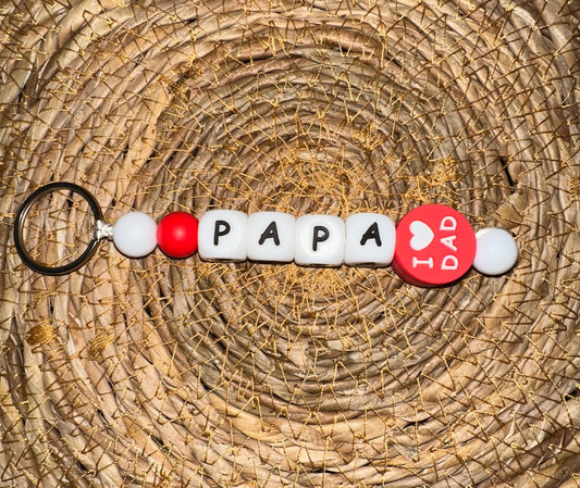Llavero Personalizado Papá Rojo – Silicona Segura, Resistente y Libre de BPA