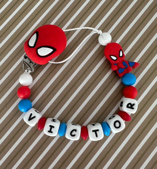 Chupetero Personalizado Spiderman para Bebé – Silicona Segura y Libre de BPA