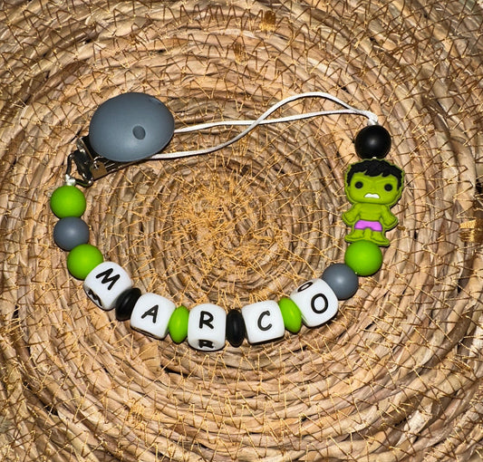 Chupetero Personalizado Hulk para Bebé – Silicona Segura y Libre de BPA