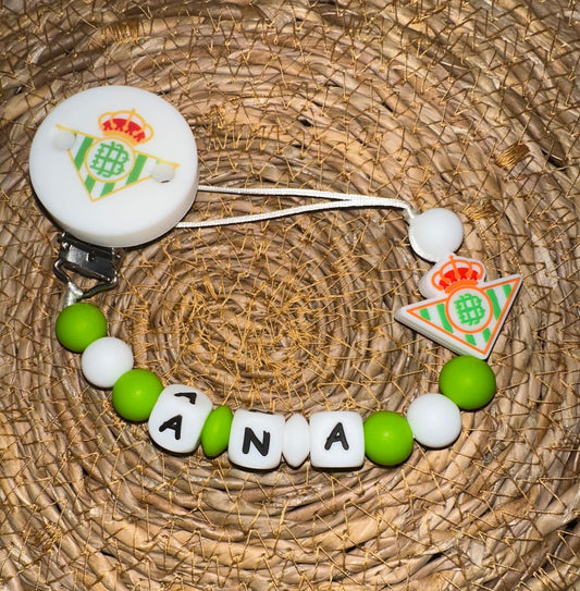 Chupetero Personalizado con Pinza Betis para Bebé – Silicona Segura y Libre de BPA