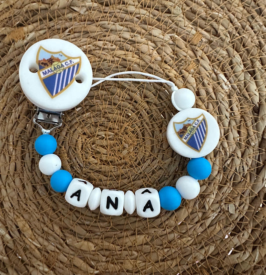 Chupetero Personalizado con Pinza Malaga para Bebé – Silicona Segura y Libre de BPA