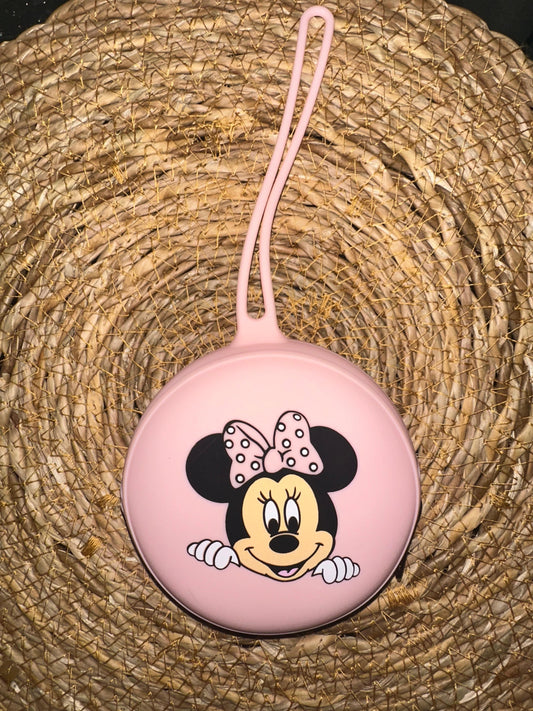 Portachupetes Minnie Rosa para Bebé - Silicona Segura y Libre de BPA