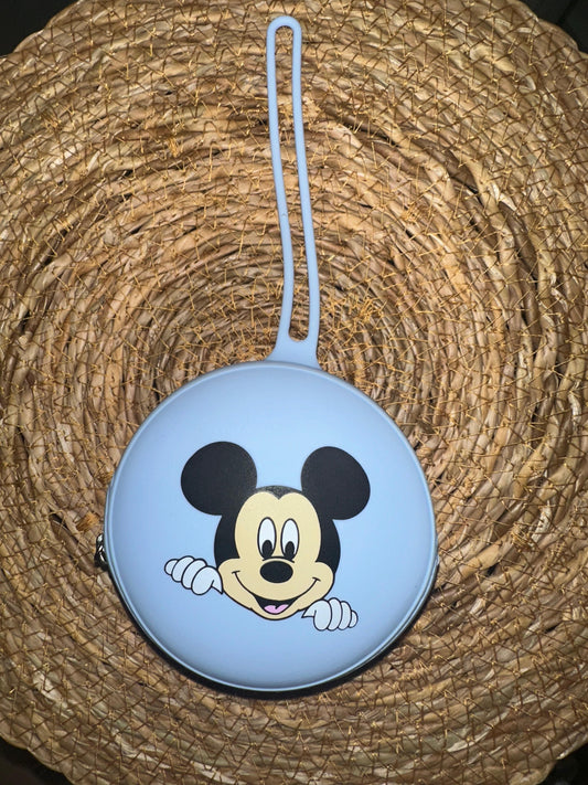 Portachupetes Mickey Azul para Bebé - Silicona Segura y Libre de BPA