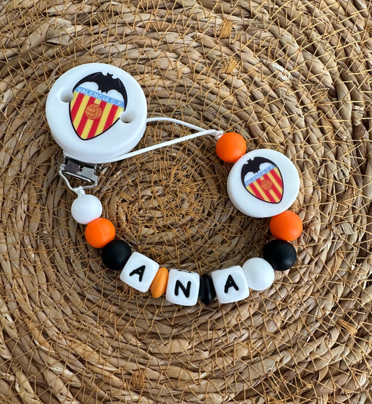 Chupetero Personalizado con Pinza Valencia para Bebé – Silicona Segura y Libre de BPA