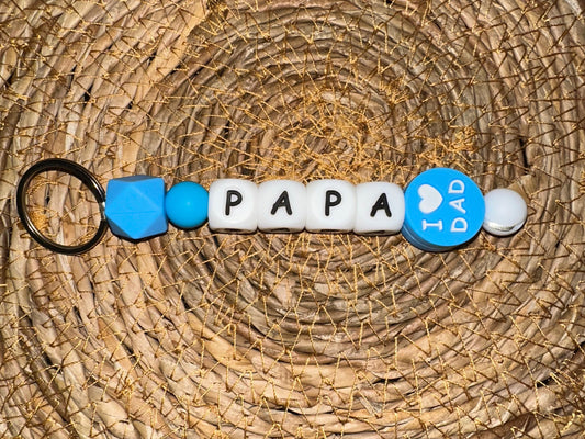 Llavero Personalizado Papá Azul – Silicona Segura, Resistente y Libre de BPA