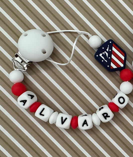 Chupetero Personalizado Atlético de Madrid para Bebé – Silicona Segura y Libre de BPA